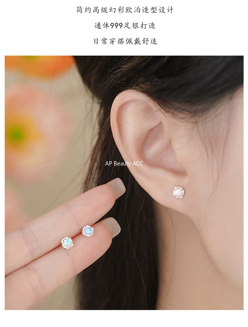 D廠-足銀S999幾何歐泊耳環女設計甜美輕奢冬季爆款簡約小眾耳飾批發「YC2656E_1」25.11-4