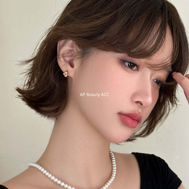 C廠-高級感顯氣質四葉草耳環女精緻百搭時尚耳環輕奢歐美熱銷秋冬耳飾「EH-4316」25.11-4