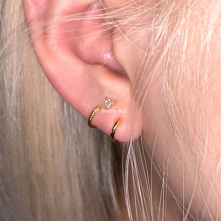 C廠-簡約日常幾何三角鋯石耳釘女韓版氣質冷淡風銀針耳環精緻高級耳飾「EH-4289」25.12-1