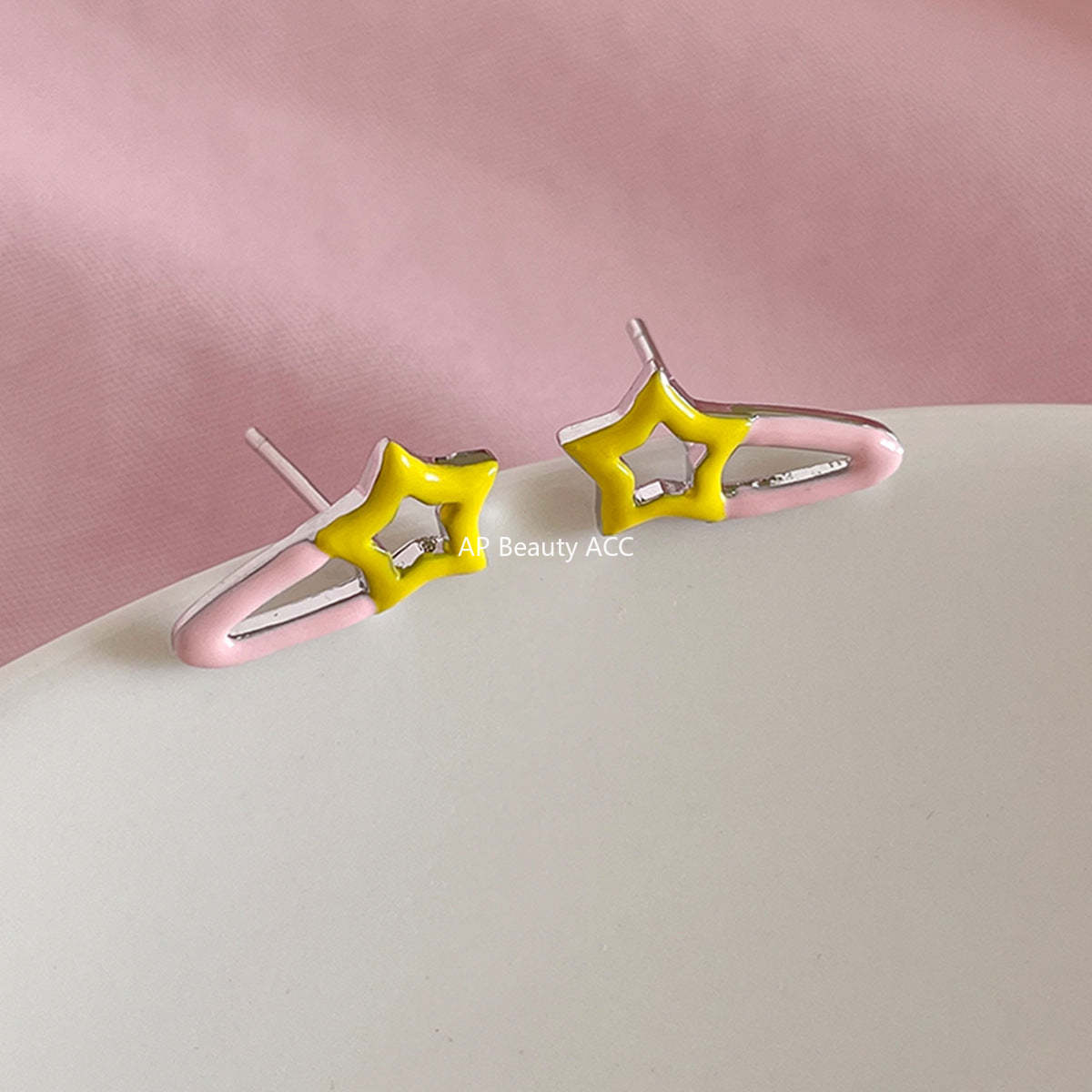 C廠-甜美可愛小眾星星發夾耳釘925銀針新款百搭少女清新簡約設計耳飾「EH-4261」25.11-3