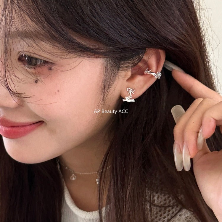 C廠-日韓個性ins奔跑小兔耳夾女可愛小香風耳骨夾精緻設計高級感耳飾「EJ-36」25.11-1
