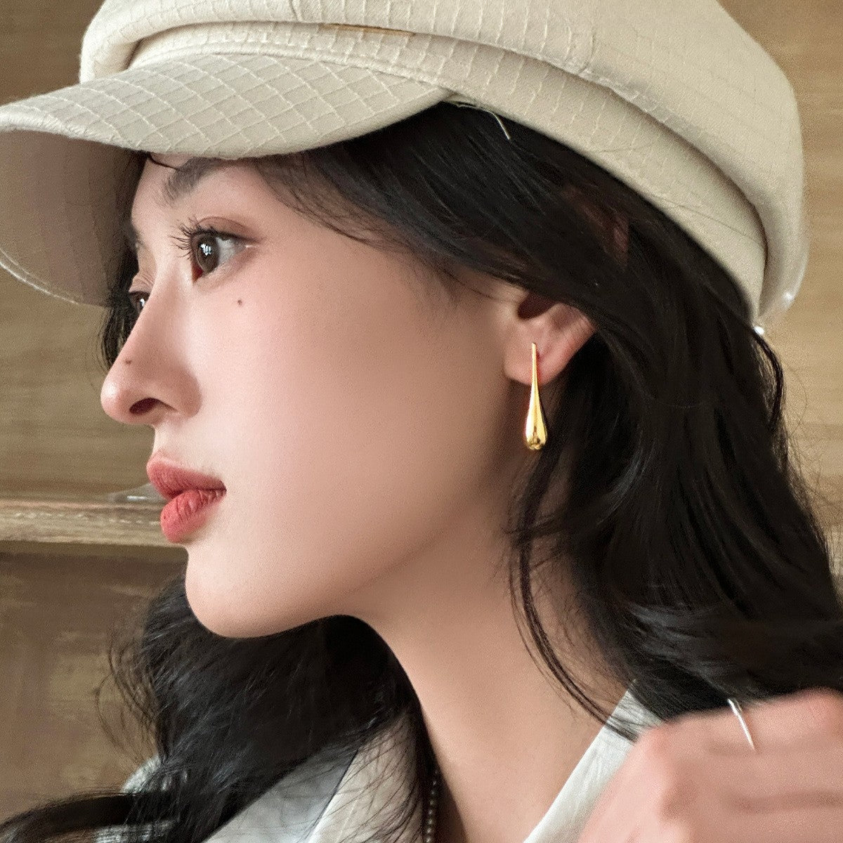 C廠-925銀針水滴耳釘女小眾ins百搭時尚名媛氣質耳環法式輕奢高級耳飾「EH-3585」25.05-5