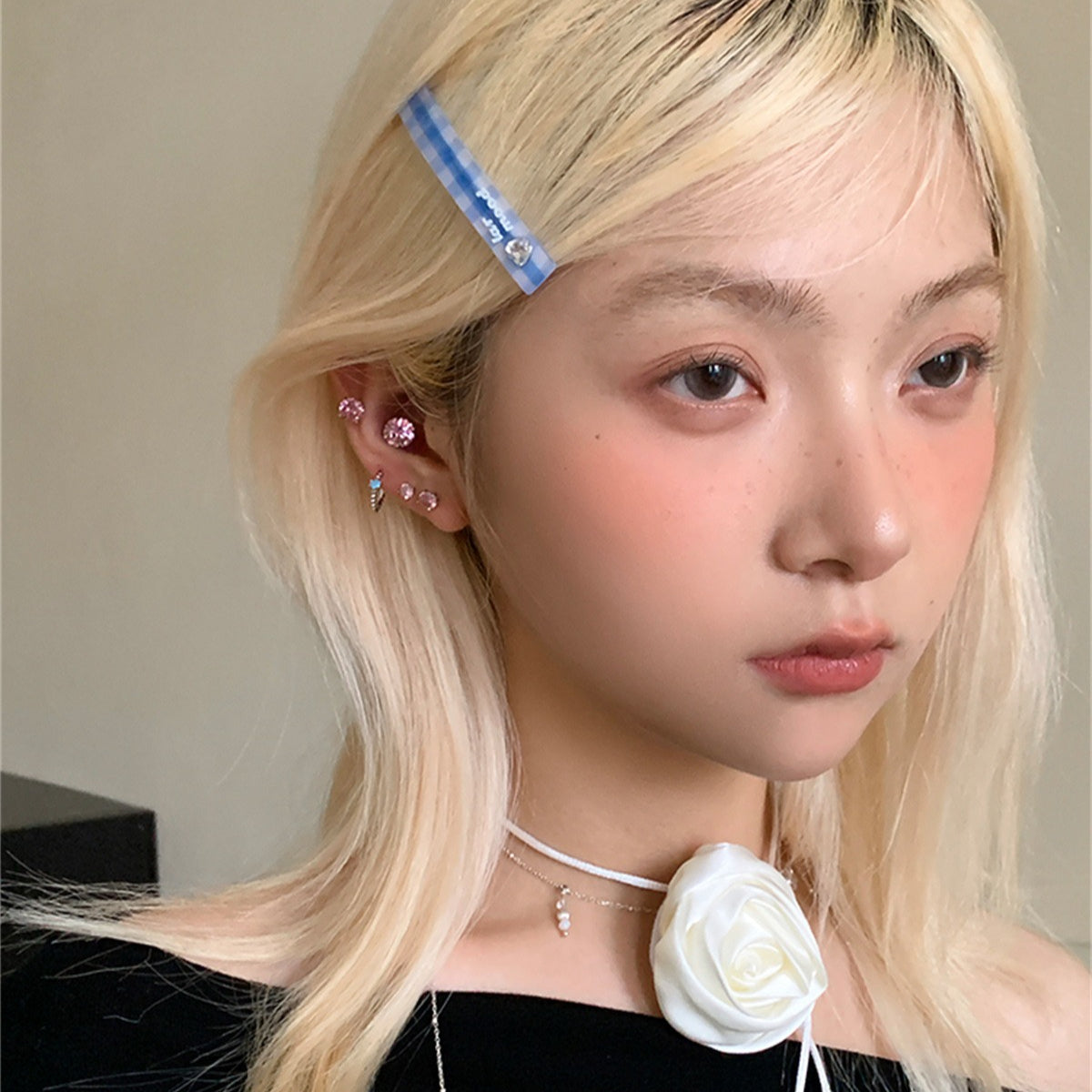 C廠-S99純銀歐美小眾簡約超閃鋯石耳釘女精緻小巧設計感清新甜美耳環「EH-4094」25.10-2
