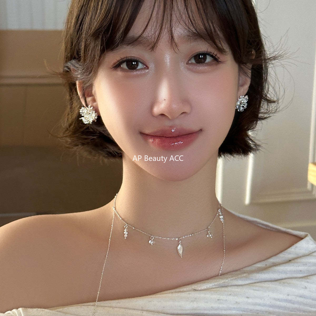 C廠-超閃鋯石珍珠耳釘女氣質精緻高級感耳環輕奢百搭清冷感通勤耳飾「EH-4048」25.12-1