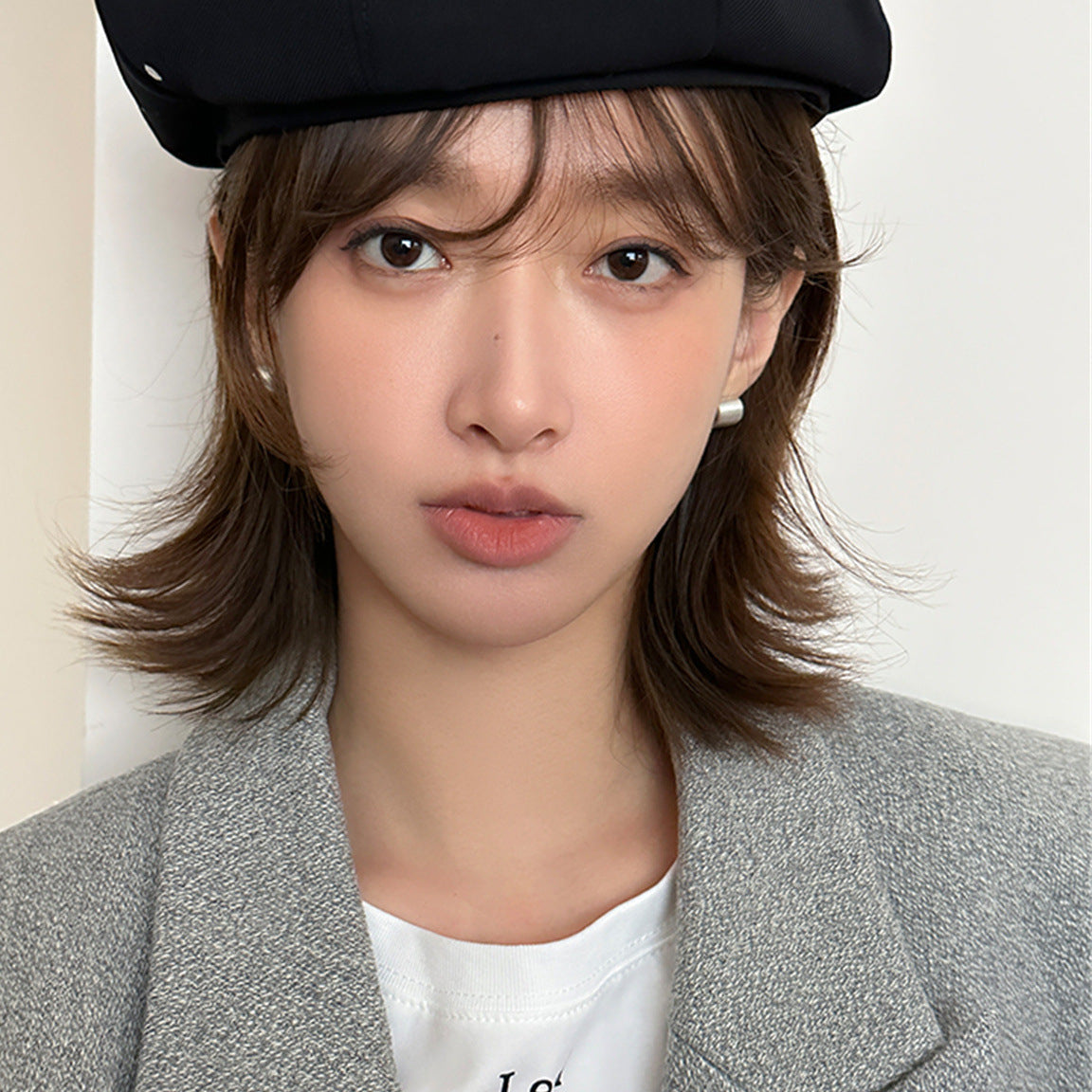 C廠-輕奢復古小眾設計拉絲幾何銀針耳釘女精緻簡約冷淡風網紅獨特耳飾「EH-3476」25.04-3