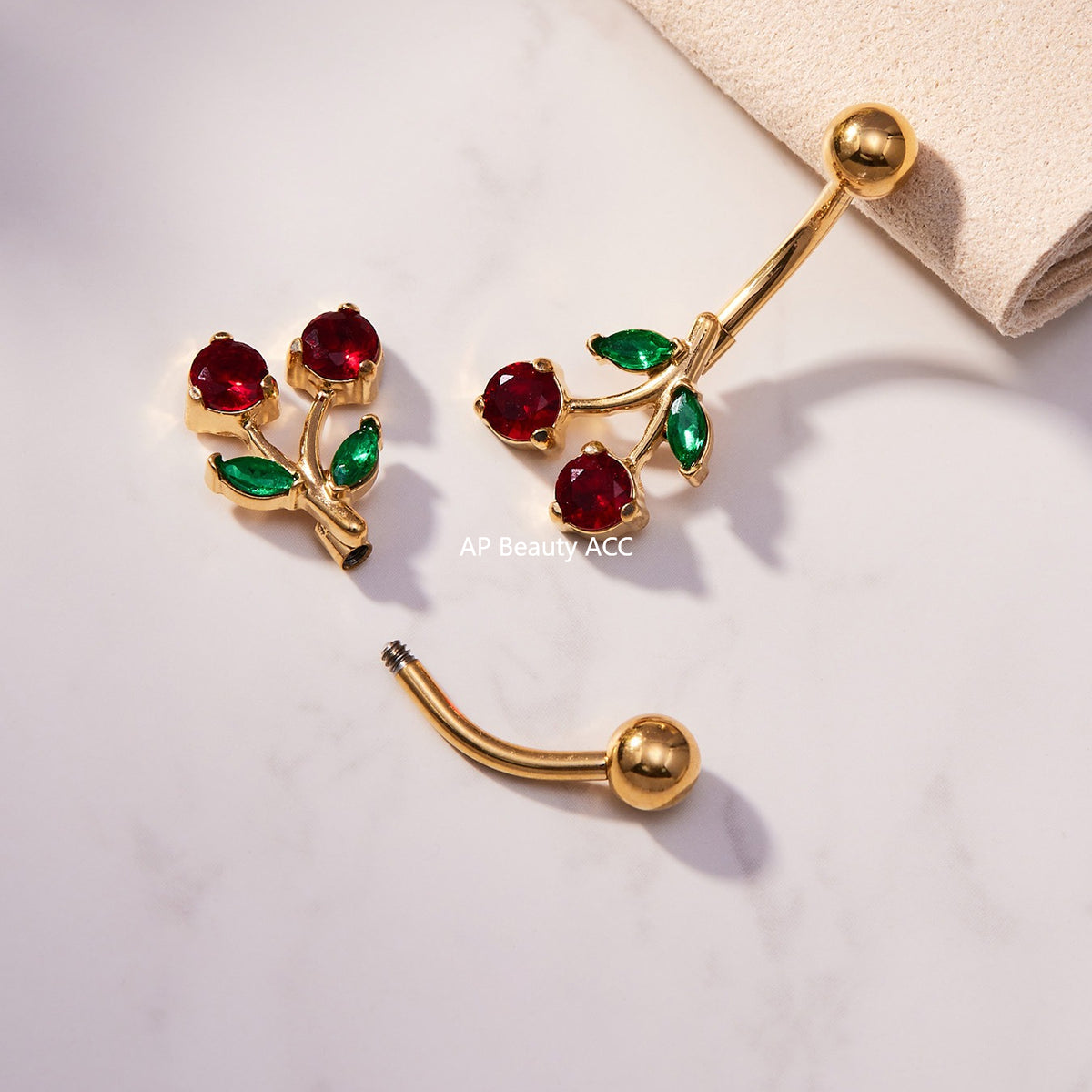 B廠-超閃5A鋯石愛心水滴造型肚臍釘不鏽鋼18k鍍金歐美穿刺飾品「H001」25.11-2