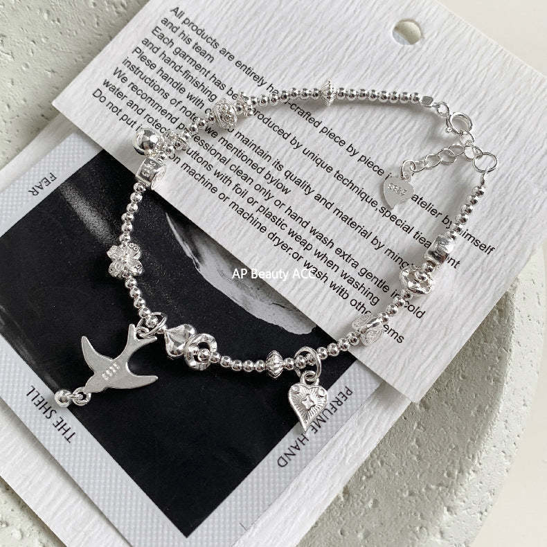 C廠-古風小燕子小馬小象糖果愛心如意圓球S925純銀手鍊盤纏小眾輕奢「1615-1616-1617」25.11-4