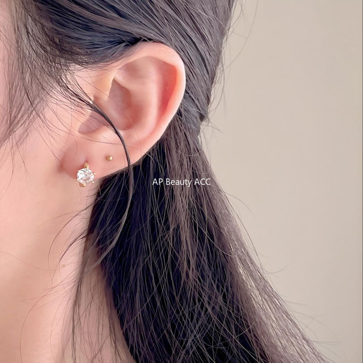 F廠-韓國韓版925純銀鋯石耳扣耳釘女簡約時尚ins小紅書耳環「C1409」25.11-3