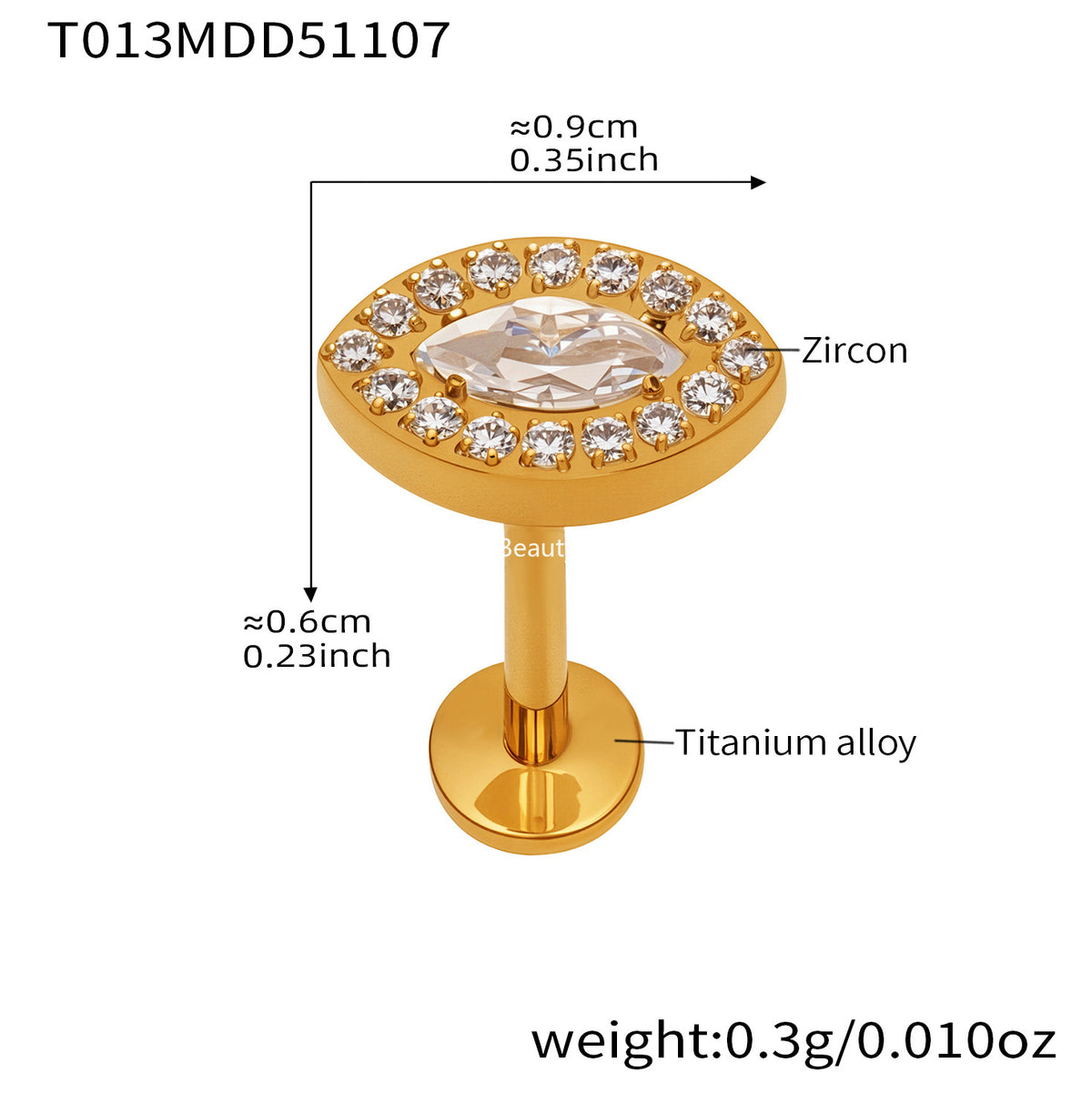 B廠-撒旦的孩子美人魚穿刺唇釘女鈦合釘甜酷辣妹唇環鈦合金飾品「T009」25.11-2