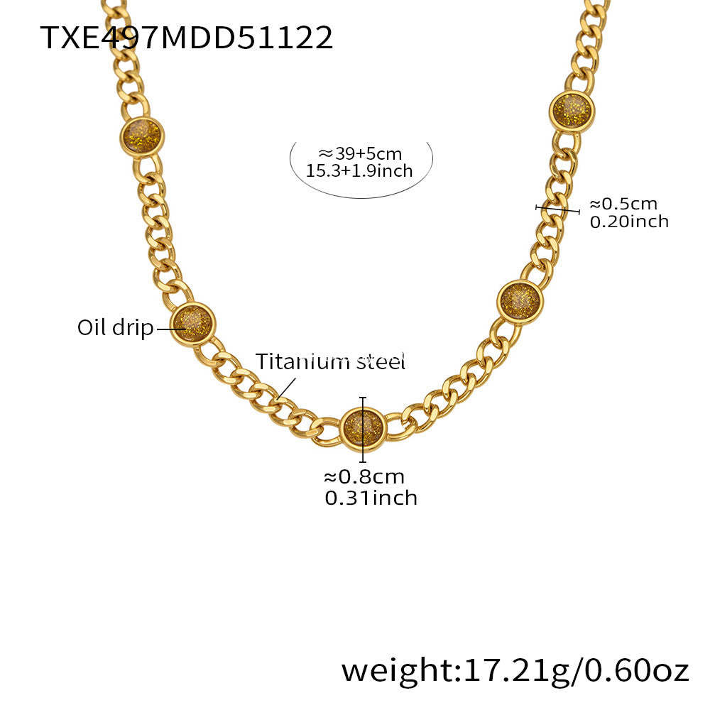 B廠-歐美熱銷款仿珍珠流蘇項鍊手鍊不鏽鋼鍍18k金ins小眾設計首飾套裝「TXP496」25.11-4