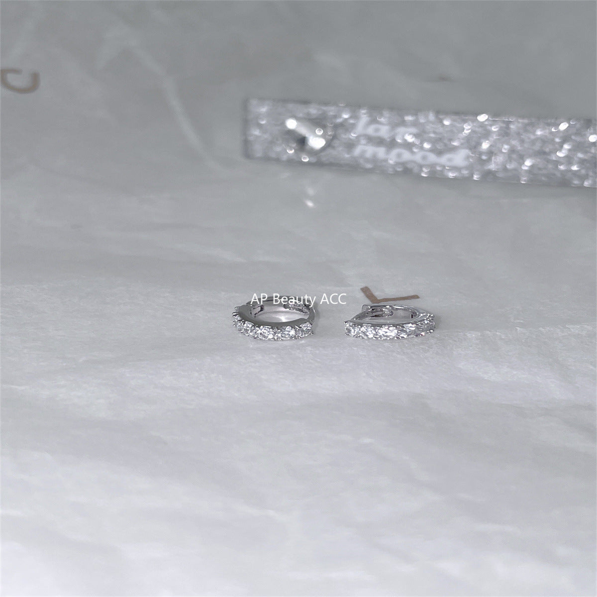 C廠-極簡冷淡風鋯石耳環女輕奢高級感mini純銀耳圈精緻時尚氣質耳扣「EH-4209」25.10-3