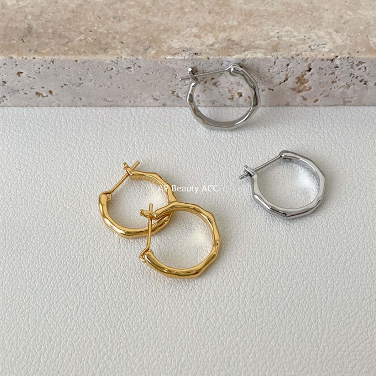 C廠-925銀針規則素圈耳環直針耳圈耳小眾設計高級感耳釘耳飾女「EH-1754.SJ」25.12-3