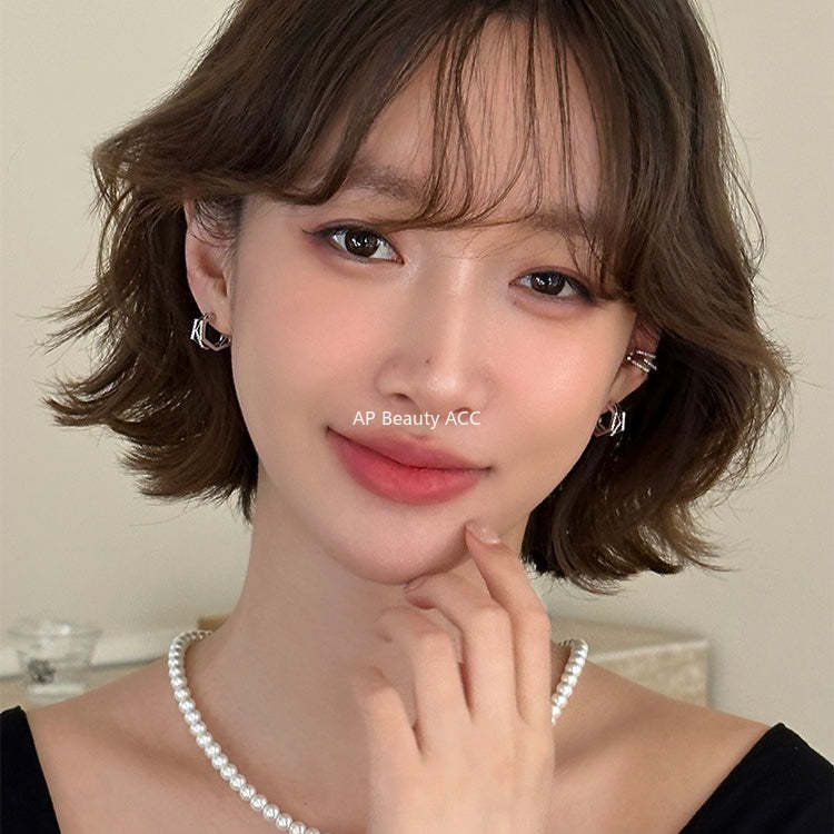 C廠-網紅個性疊戴風多層鋯石銀針耳耳釘女韓系時尚清冷ins無耳洞耳夾「EH-4292」25.12-3