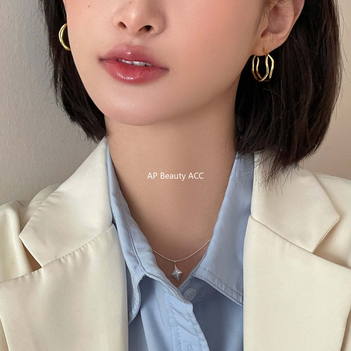 C廠-極簡百搭雙層不規則耳夾女小眾高級感時尚耳環精緻氣質秋冬耳飾「EJ-60」25.12-3