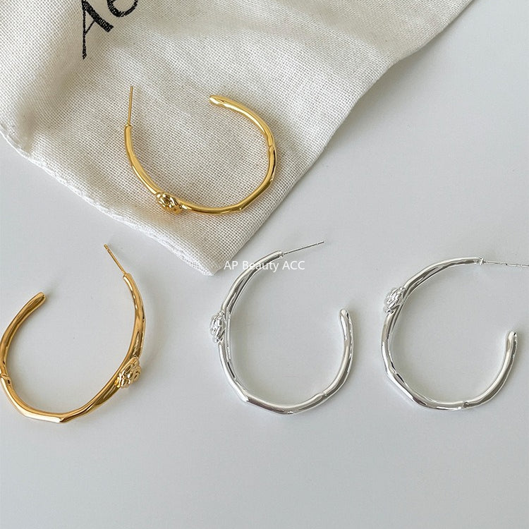 C廠-輕奢高級感玫瑰花耳釘女誇張港風大耳環森系精緻時尚氣質秋冬耳飾「EH-4138」25.11-2