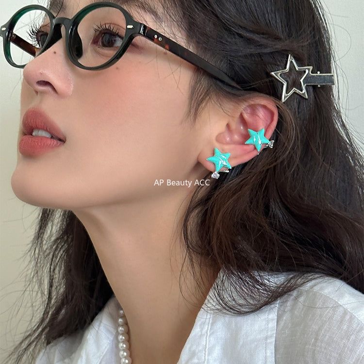 C廠-輕奢度假風滴釉海星耳夾女簡約日常高級感甜酷風耳環精緻百搭耳飾「EH-4115」25.11-2