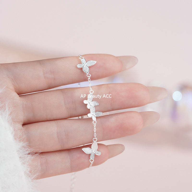 D廠-S999足銀甜美多隻蝴蝶手鍊女秋冬氣質小眾設計感輕奢閨蜜手飾「YC4672SL_1」25.11-1