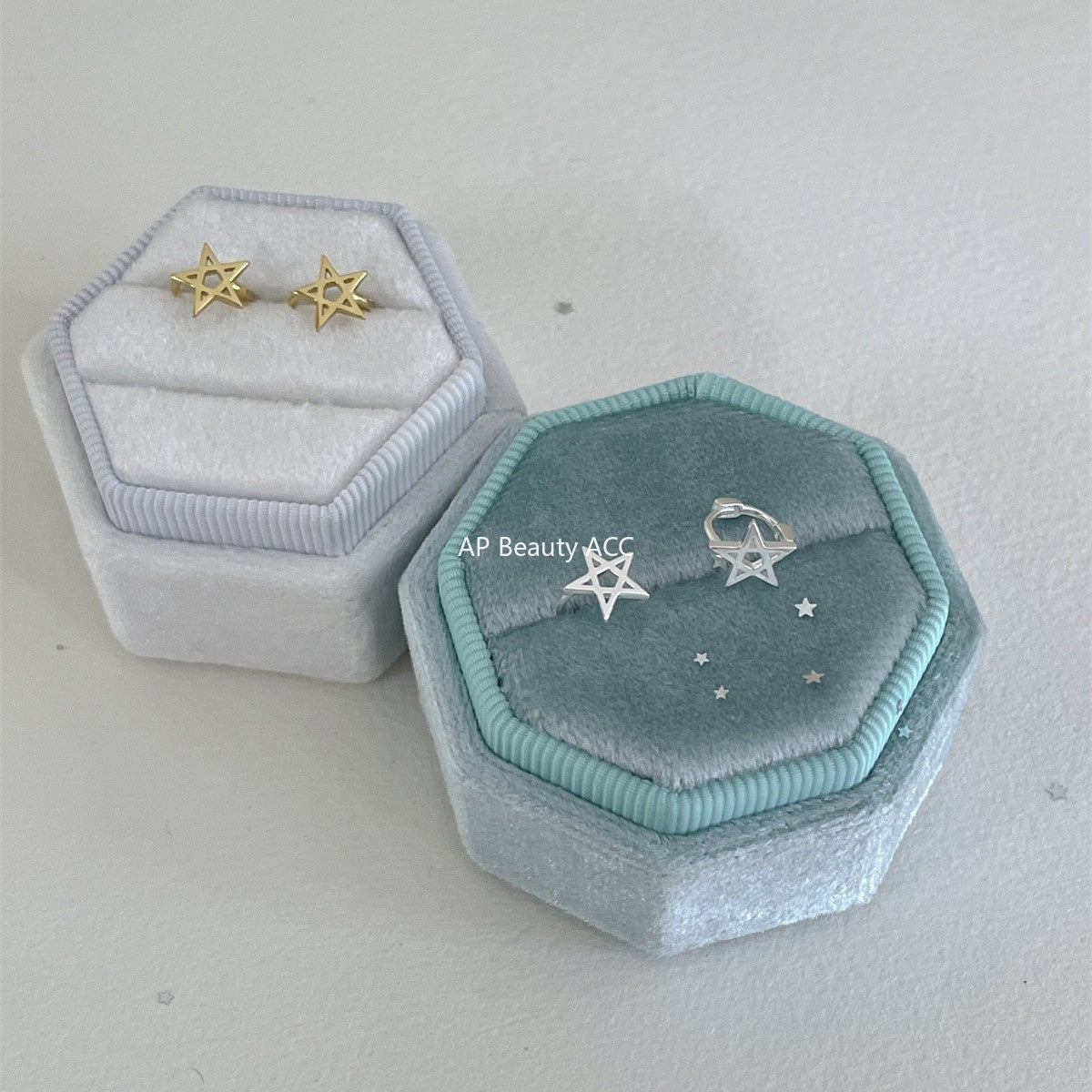 C廠-韓系時尚鏤空星星耳環女日常簡約高級感銀針耳圈輕奢小眾百搭耳飾「EH-4182」25.10-3