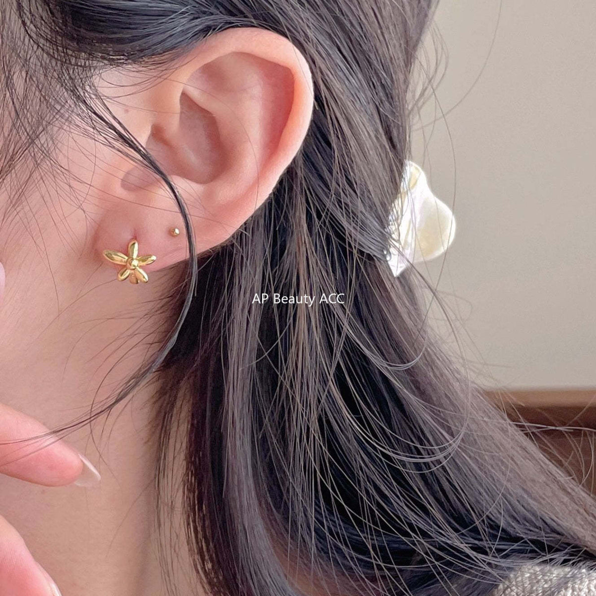 F廠-韓國韓版925純銀花朵耳扣耳環簡約氣質百搭ins風耳飾「C1413」25.11-3