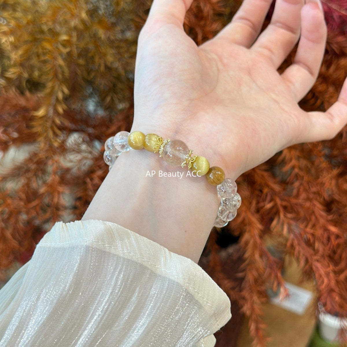 AS廠-新中式天然黃塔晶拼接金虎眼葫蘆手鍊女小眾氣質國風高級疊戴「l2834」25.10-4