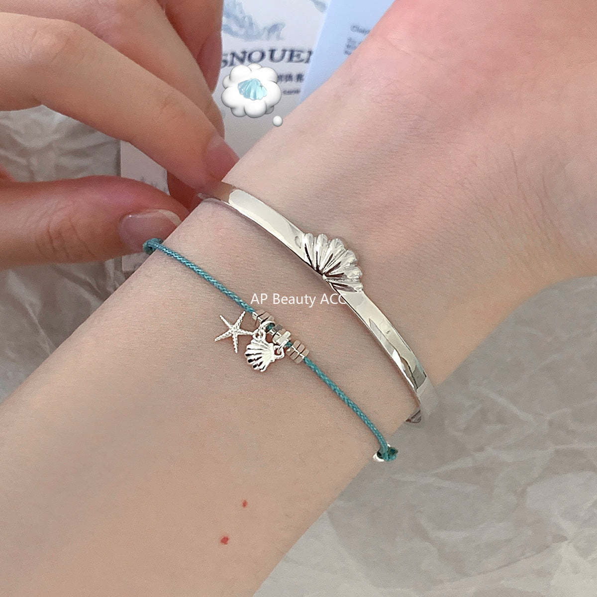 C廠-輕奢度假風海星貝殼手鍊女韓系ins高級感手飾精緻小眾高顏值飾品「SL-488」25.12-1