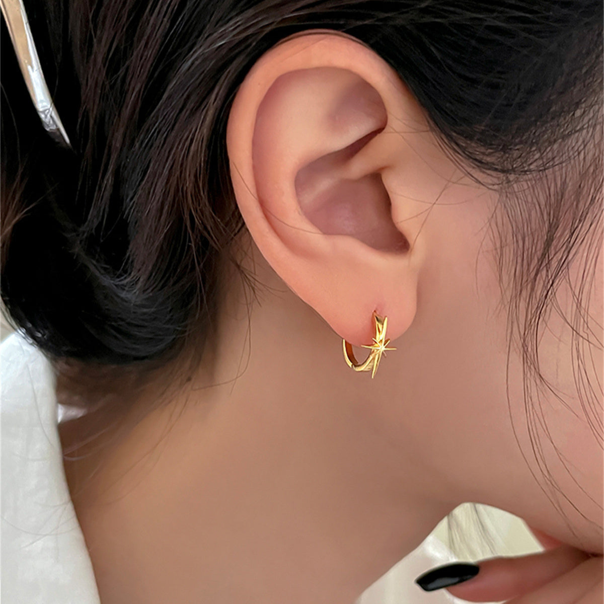 C廠-925銀針八芒星耳環女高級感小眾設計耳骨環輕奢百搭冷淡風耳飾「EH-3623」25.06-2