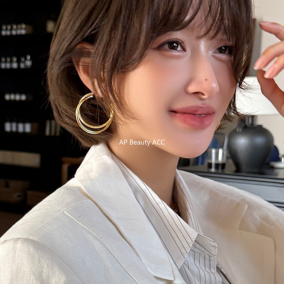 C廠-極簡高級感大耳圈女2025新款爆款時尚百搭耳環簡約小眾設計感耳飾「EH-4033」25.11-1