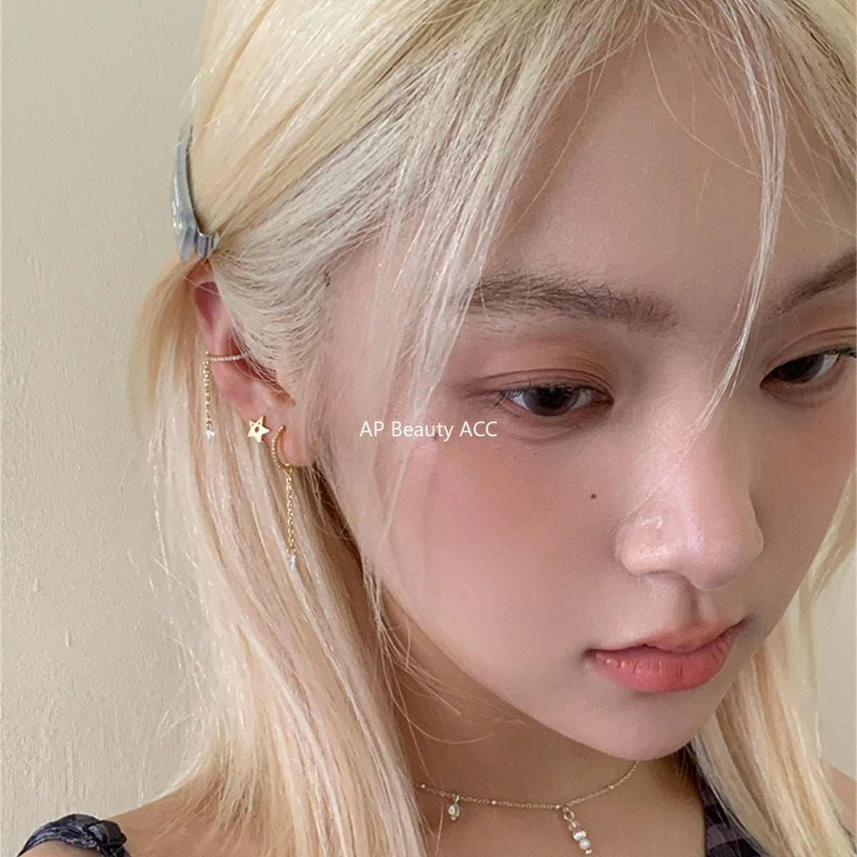 C廠-韓系時尚鏤空星星耳環女日常簡約高級感銀針耳圈輕奢小眾百搭耳飾「EH-4182」25.10-3