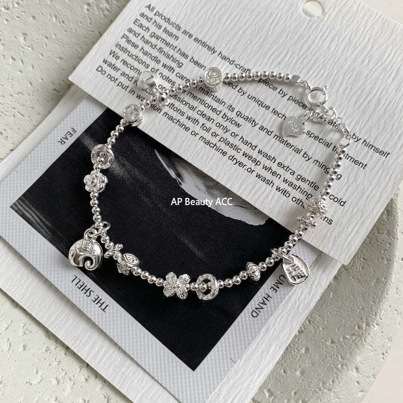 C廠-古風小燕子小馬小象糖果愛心如意圓球S925純銀手鍊盤纏小眾輕奢「1615-1616-1617」25.11-4