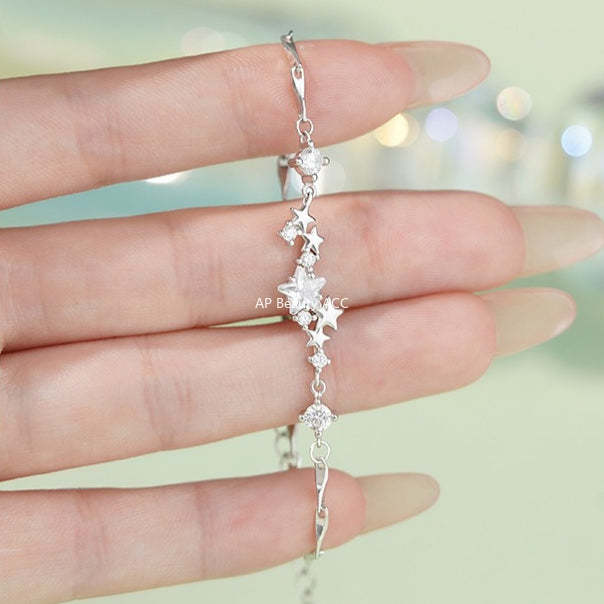 D廠-純銀S925溫柔星星手鍊女輕奢小眾獨特精緻高級甜美優雅手飾批發「YC5136SL_1」25.12-3