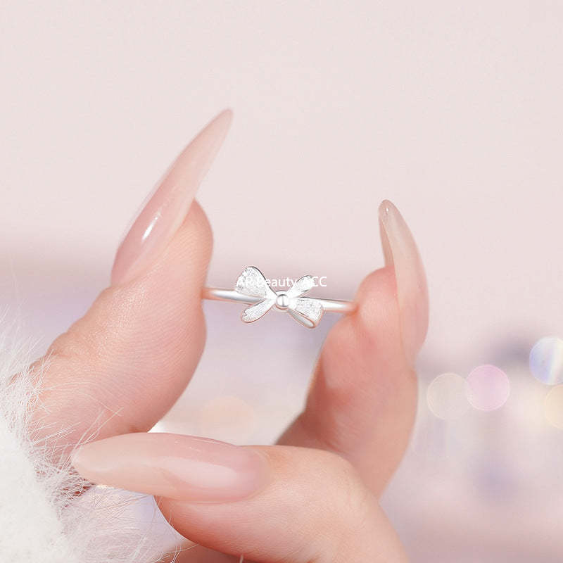 D廠-足銀S999蝴蝶結戒指仙女質感立體設計感韓風公主甜美氣質手飾「YC5125R_1」25.11-1