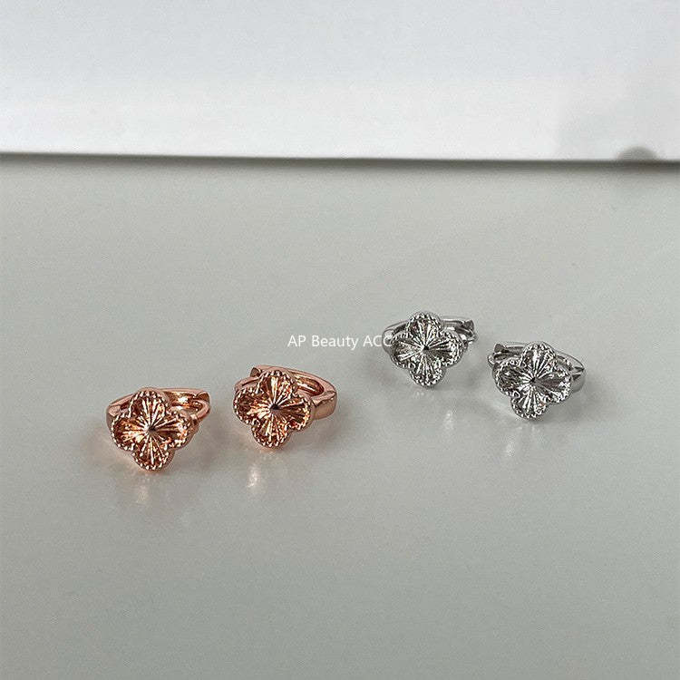 C廠-高級感顯氣質四葉草耳環女精緻百搭時尚耳環輕奢歐美熱銷秋冬耳飾「EH-4316」25.11-4