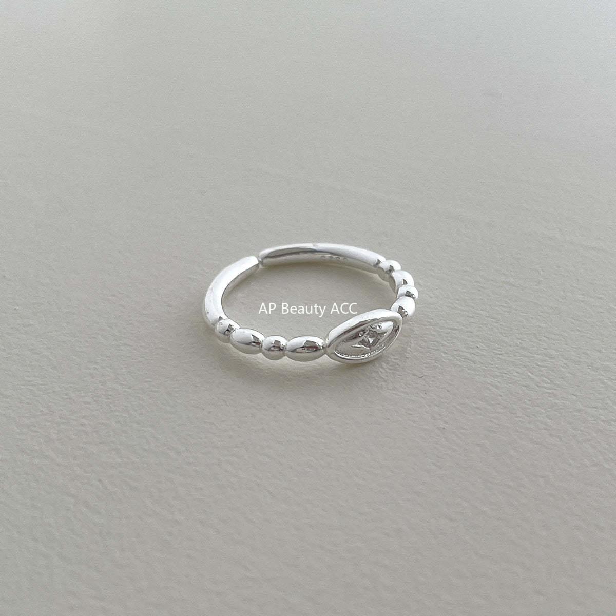 C廠-韓系簡約純銀愛心戒指女小眾精緻星星鋯石食指戒設計高級感新指環「JZ-0719」25.11-1