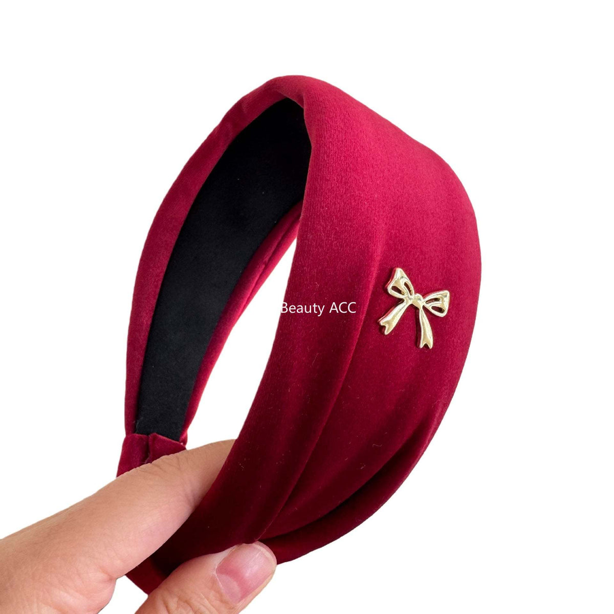 E廠-秋冬氛圍感高顱頂頭箍高級感港風復古寬髮捆絲絨蝴蝶結髮箍女髮飾「27731」25.11-4