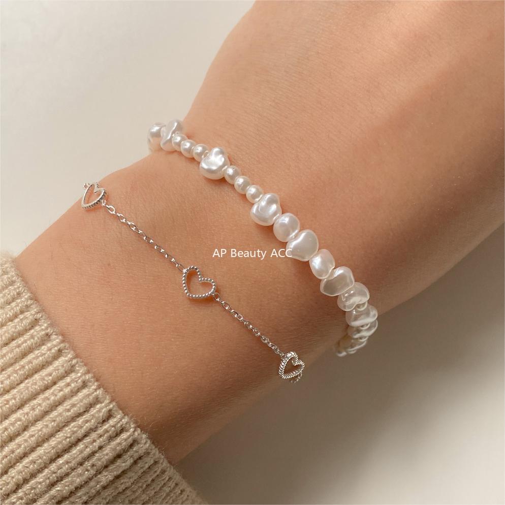 F廠-韓國韓版925純銀愛心手鍊簡約時尚INS小紅書手飾「A358」25.12-2