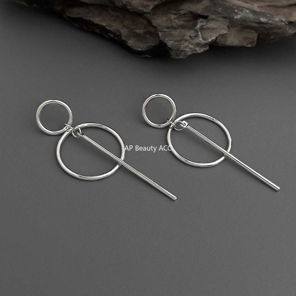 A廠-幾何高級感圓圈時尚個性冷淡風新款耳飾工廠耳環飾品「7114」25.11-3