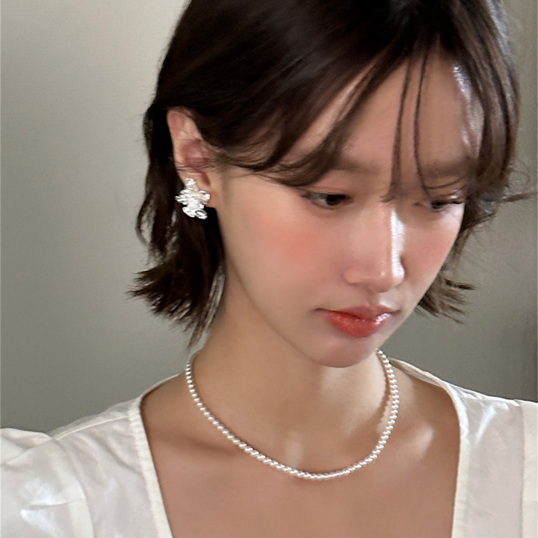 C廠-森系復古小清新花朵耳釘女高級感獨特設計肌理感銀針耳環百搭耳飾「EH-3862」25.07-3