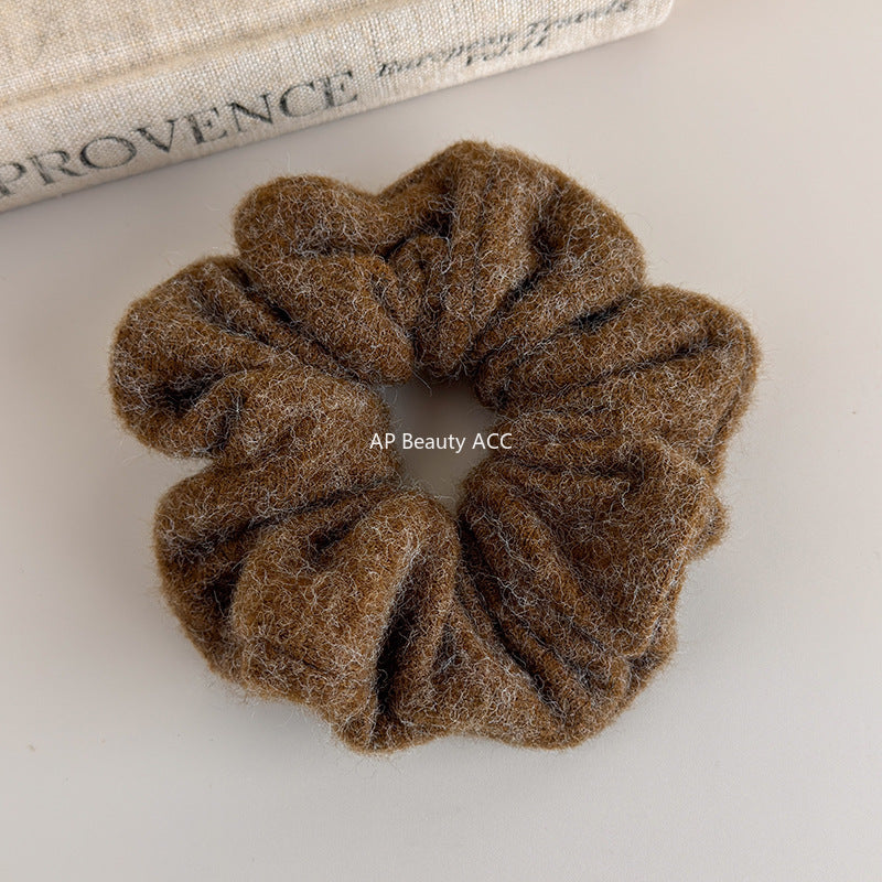 E廠-秋冬質感毛呢大腸髮圈韓系氣質百搭時尚丸子頭馬尾髮繩髮飾髮圈「26247」25.11-2