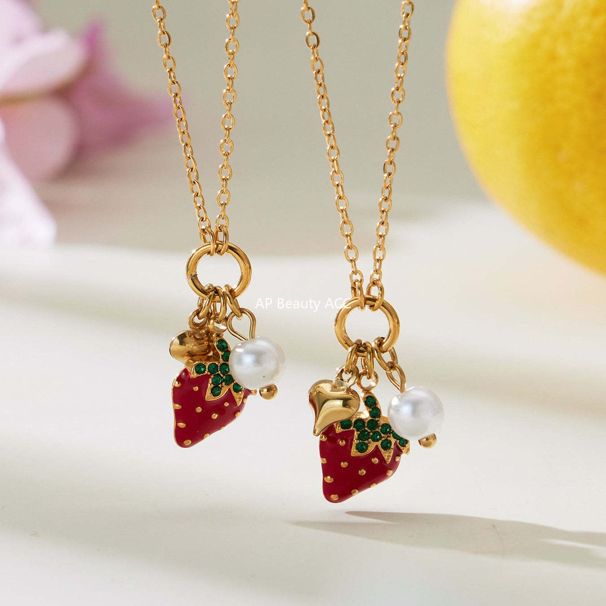 B廠-不鏽鋼DIY多配件鑲嵌鋯石海馬吊墜鎖骨項鍊鍍18k真金歐美時尚飾品「P755」25.11-4