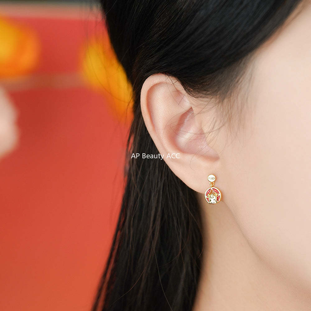 D廠-原創足銀S999財馬耳環本命年手鍊輕奢中式復古生肖馬項鍊首飾「YC10183E_1 YC2702N_1 YC5050SL_1」25.11-4