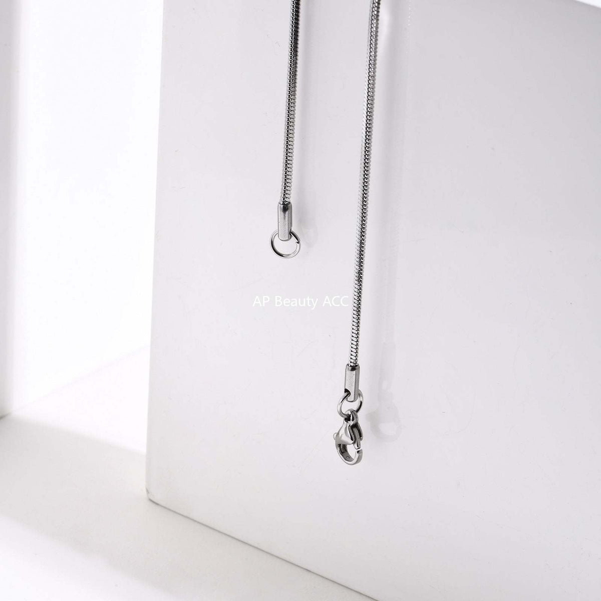 G廠-不鏽鋼跨境方蛇鏈26英文字母項鍊骨鏈鋼色「NC-1315」25.11-3