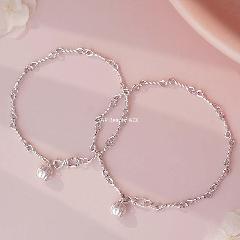 D廠-S999足銀輕奢南瓜手鍊女可愛童趣搞怪韓版甜美小眾精緻手鍊「YC4779SL_1」25.10-5