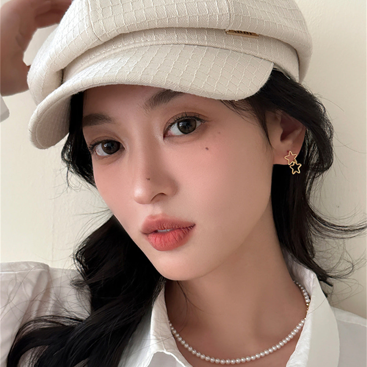 C廠-港風復古鏤空星星耳釘女小眾設計簡約銀針耳環氣質高級感新耳飾「EH-3597」25.05-1