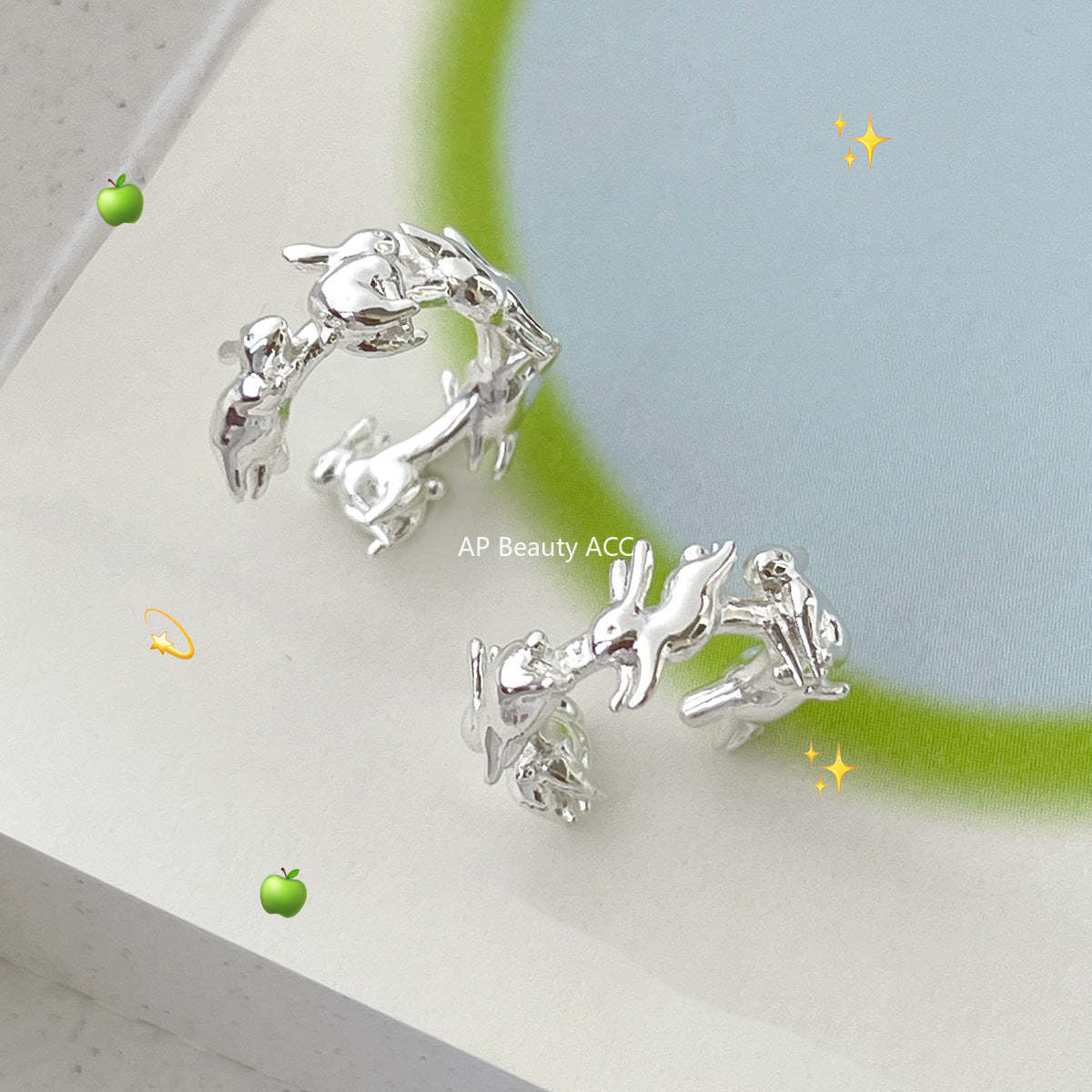 C廠-日韓個性ins奔跑小兔耳夾女可愛小香風耳骨夾精緻設計高級感耳飾「EJ-36」25.11-1