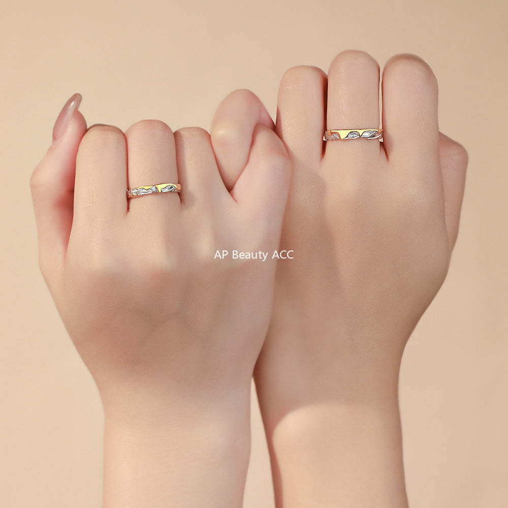 D廠-原創足銀S999熔岩紋理情侶對戒冷淡風輕奢款個性送女友手飾批發「YC4442R_1」25.11-4