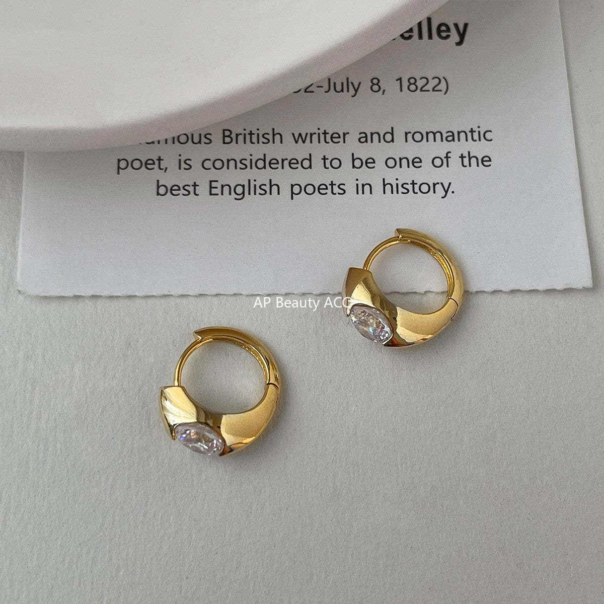 C廠-耳環新爆耳釘小眾設計鋯石耳圈銀針耳耳飾女高級感氣質耳飾「EH-2549.SJ」25.12-3