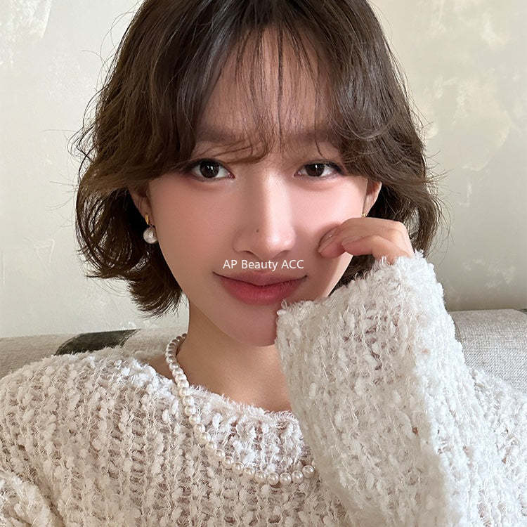 C廠-小眾設計拉絲金屬球耳釘女冷淡風個性925銀針高級感耳墜秋冬耳飾「EH-4287」25.11-4