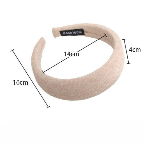 E廠-韓國新款秋冬氣質純色羊毛呢高顱頂寬邊髮箍百搭簡約外出頭箍髮卡「27650」25.11-1