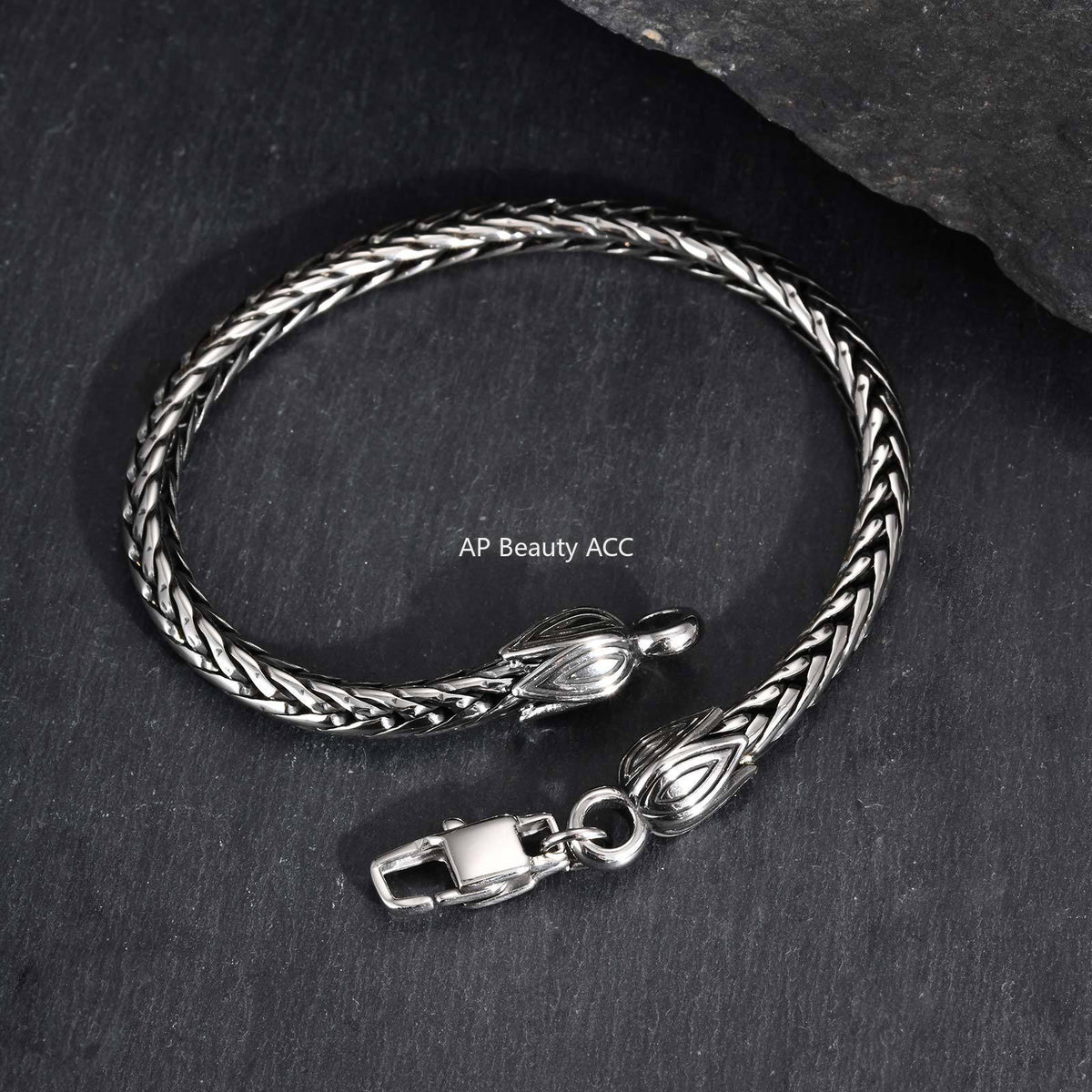 G廠-不鏽鋼外貿時尚嘻哈男孩龍骨鏈手鍊鋼色「BR-2710」25.11-2