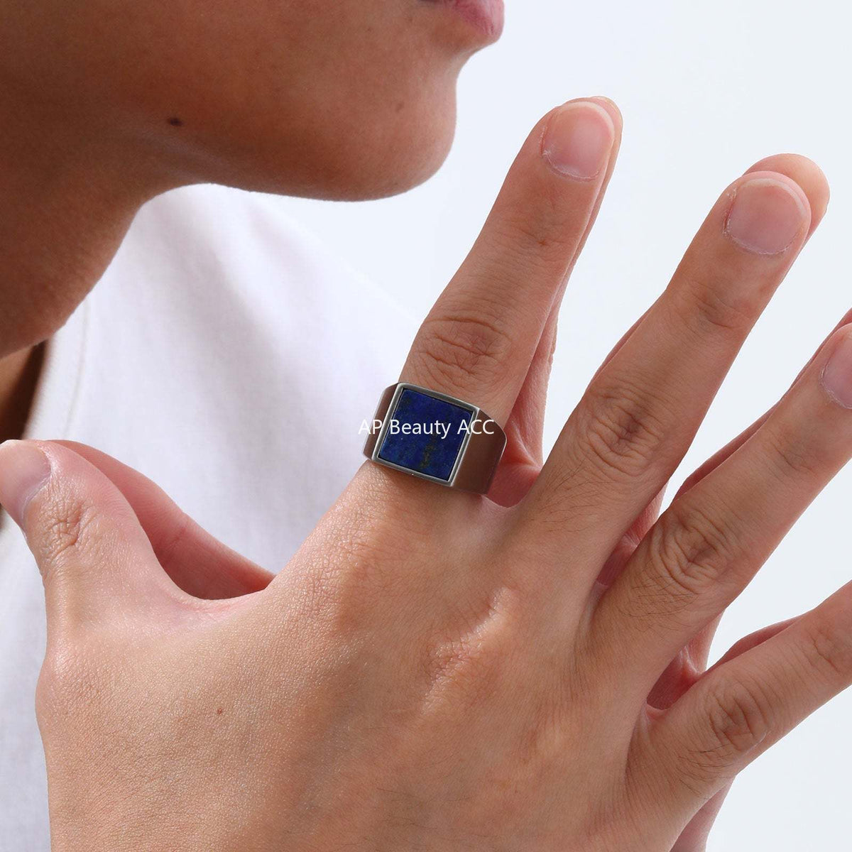 G廠-不鏽鋼幾個四方形印章鑄造戒指男士飾品批發「RC682」25.10-5